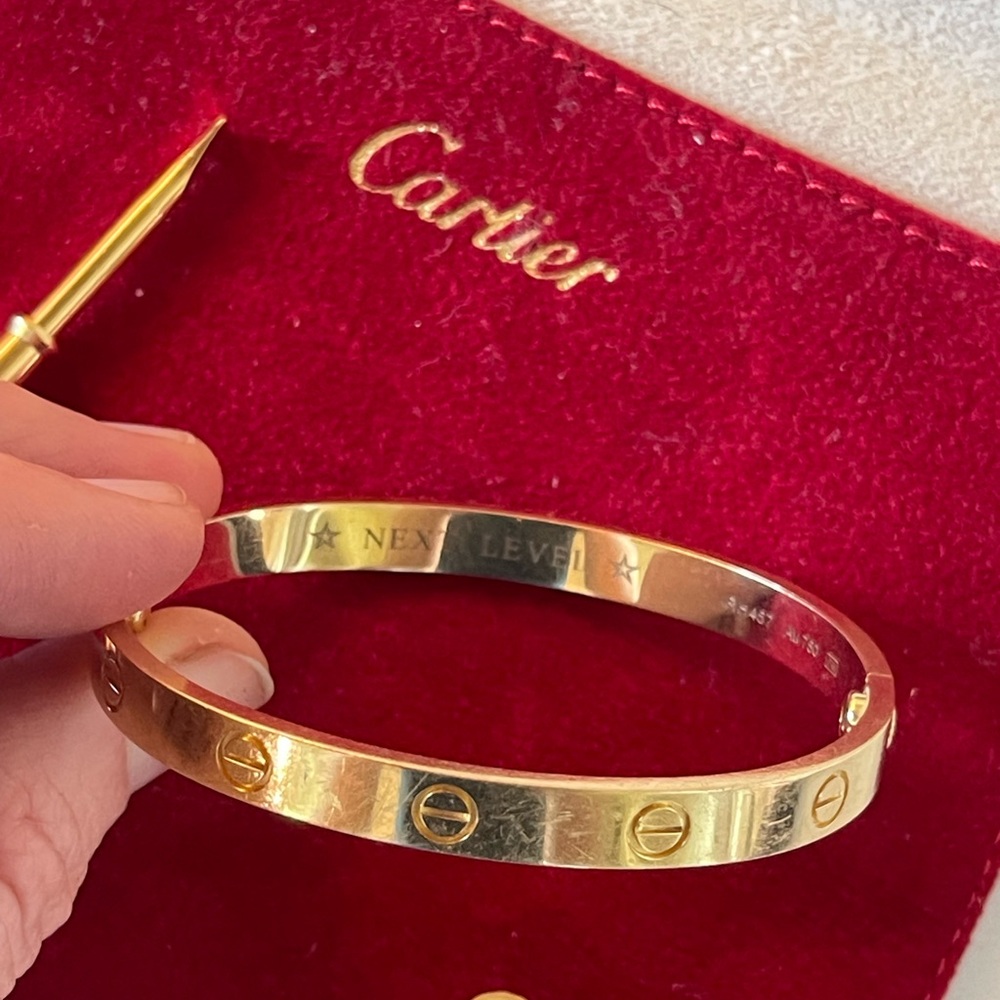 Authentic Cartier 18k Love Bracelet size 17 with Certificate